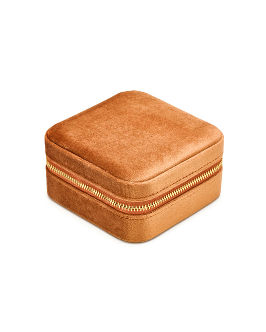 VELVET JEWELRY BOX col. bronze, directly orderable - 5 pieces