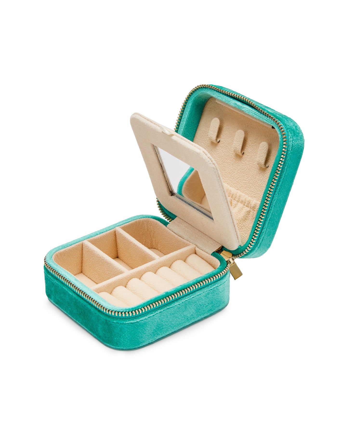VELVET JEWELRY BOX col. metallic turquoise, Pack of 5 – Ready to Order