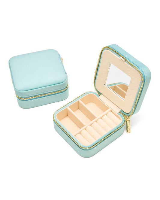 VELVET JEWELRY BOX col. aqua, directly orderable - 5 pieces