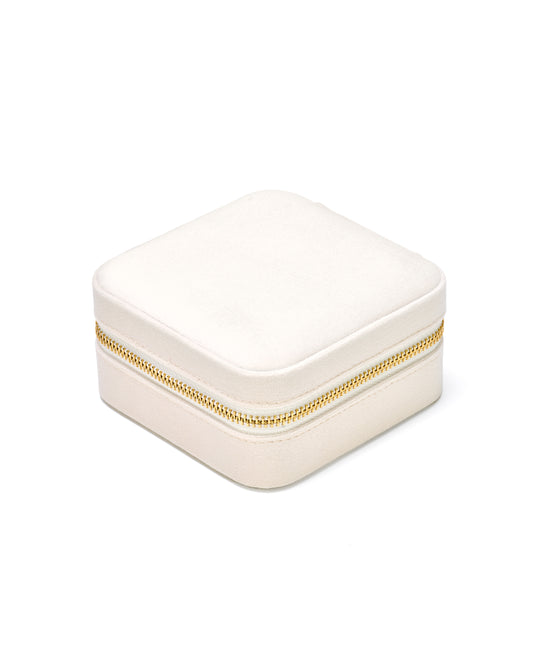 VELVET JEWELRY BOX col. warm white, directly orderable - 5 pieces