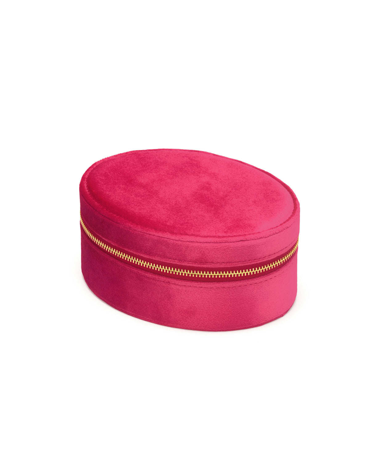 Samt Schmuckkästchen OVAL col. framboise (Set aus 5) - Reise Schmuckkästchen