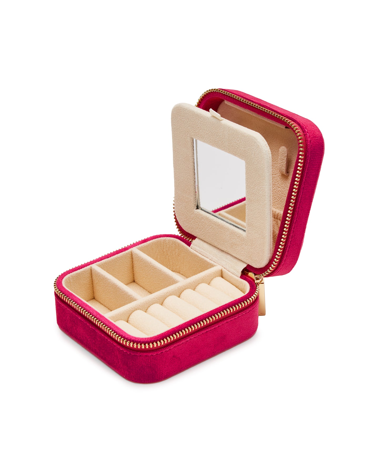 VELVET JEWELRY BOX col. framboise, directly orderable - 5 pieces